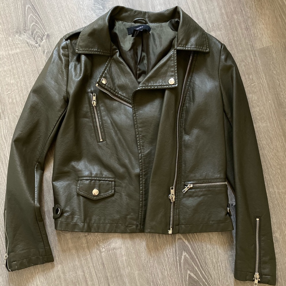 Olive leather jacket